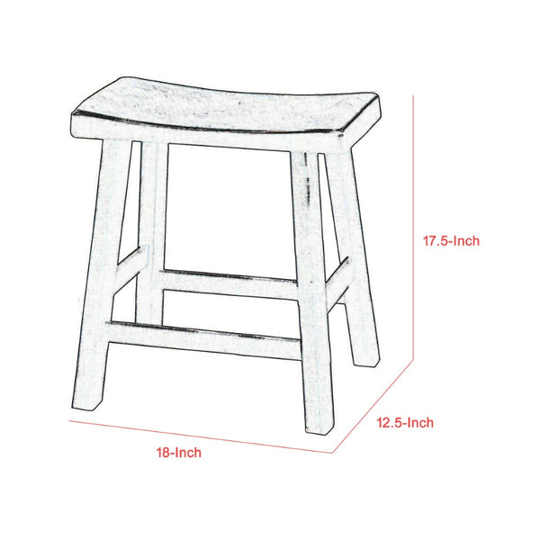 English Elm Wooden Saddle Seat Backless Counter Stools Rustic Solid Build for Kitchen Islands B056P417113
