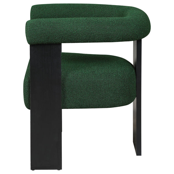 English Elm Slater Green Bouclé Upholstered Accent Chair with Dark Wood Frame, Plush Comfort and Timeless Texture B062P299951