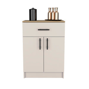 English Elm Pantry Cabinet 33.5"H Compact Storage with Drawer & 2 Shelves, Double Doors, Durable Engineered Wood B097P221382