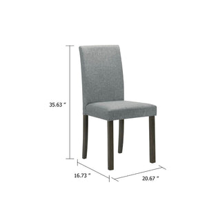 English Elm Muly Upholstered Dining Chair Set of 4 Padded Gray Fabric Modern Wood Frame B056P412640
