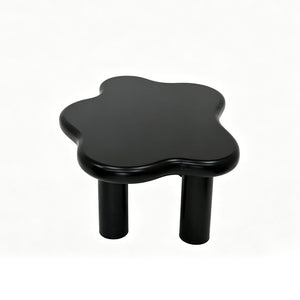 English Elm 40-inch Cloud Shaped Coffee Table Sculptural Mdf Top with Tapered Legs for Living Rooms Black W3935S00004