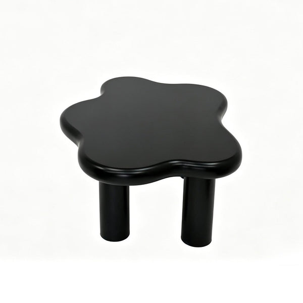 English Elm 40-inch Cloud Shaped Coffee Table Sculptural Mdf Top with Tapered Legs for Living Rooms Black W3935S00004
