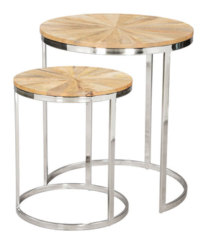 Bari Nesting Table Set (2-Piece) Natural 109776 Zuo Modern