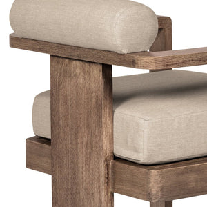 English Elm Relic Outdoor Eucalyptus Dining Chair with Taupe Olefin Cushions Patio Seating B2736P464821