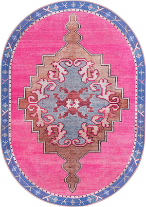 Unique Loom Timeless Thomas Machine Made Medallion Rug Fuchsia, Violet/Red/Ivory/Black/Brown 7' 7" x 10' 6"