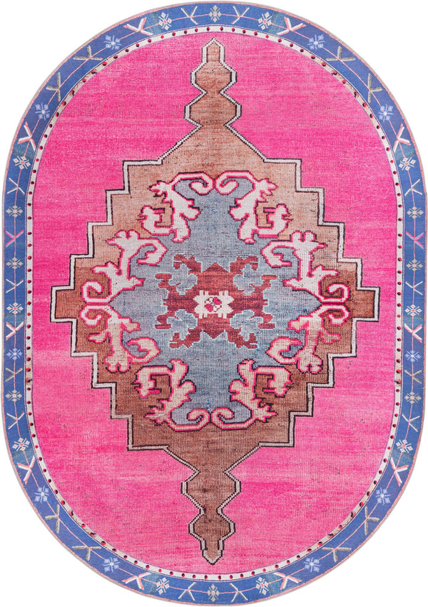Unique Loom Timeless Thomas Machine Made Medallion Rug Fuchsia, Violet/Red/Ivory/Black/Brown 7' 7" x 10' 6"