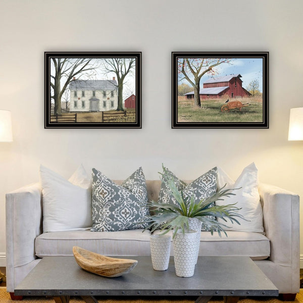 English Elm Trendy Decor 4u Billy Jacobs Farmhouse Homestead 2 Piece Black Framed Wall Art Set B067P254090