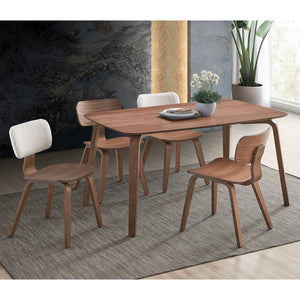 English Elm Walnut Curved Back Side Chairs (Set of 2) with Tapered Solid Wood Legs, Ergonomic Comfort for Dining 92 B062P209232