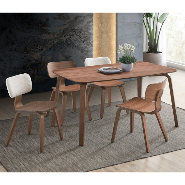 English Elm Walnut Curved Back Side Chairs (Set of 2) with Tapered Solid Wood Legs, Ergonomic Comfort for Dining 92 B062P209232