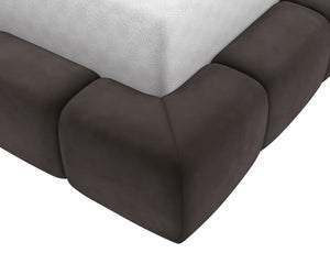 Sunpan OLENA Bed - Plush Modern Design in Meg Ash Fabric with Elegant Channeling and Easy Setup Features Grey 112527
