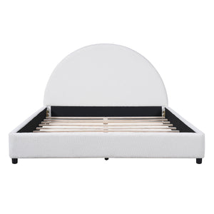 English Elm Christopher Knight Home® - Queen Size Bed Frame With Plush Boucle Upholstered Headboard - Modern Design For Cozy Bedrooms N757Q329194W