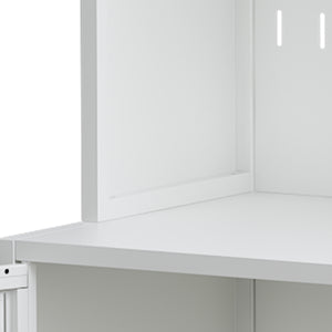 English Elm Kitchen Pantry Cabinet White Glass Doors Adjustable Shelves Side Hooks Rope Holes Slim 45"L Storage for Kitchen Living Dining Room Elegance T2398P272122