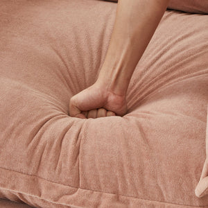 English Elm Modern Armchair Sofa Cozy Chenille Upholstered 47" Chair with Movable Ottoman, Wide Seat Comfortability Pink N719P292695P