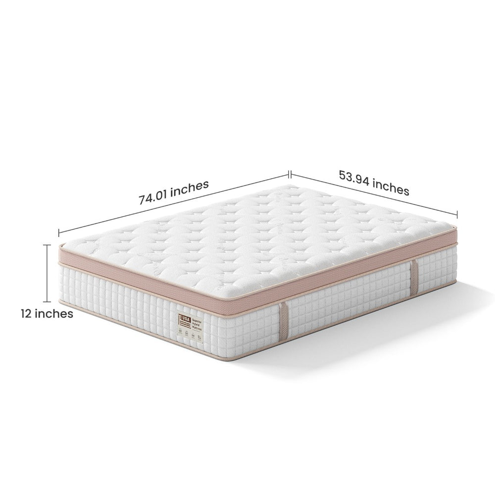 English Elm 12 Inch Full Hybrid Mattress Gel Foam Pocket Springs Firm Support Cool Sleep B2716P455233