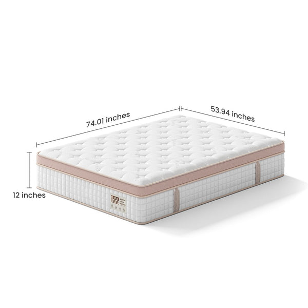 English Elm 12 Inch Full Hybrid Mattress Gel Foam Pocket Springs Firm Support Cool Sleep B2716P455233