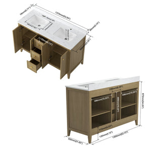 English Elm 24" Freestanding Bathroom Vanity with Countertop Soft Close Storage Melamine Cabinet T3785P442257