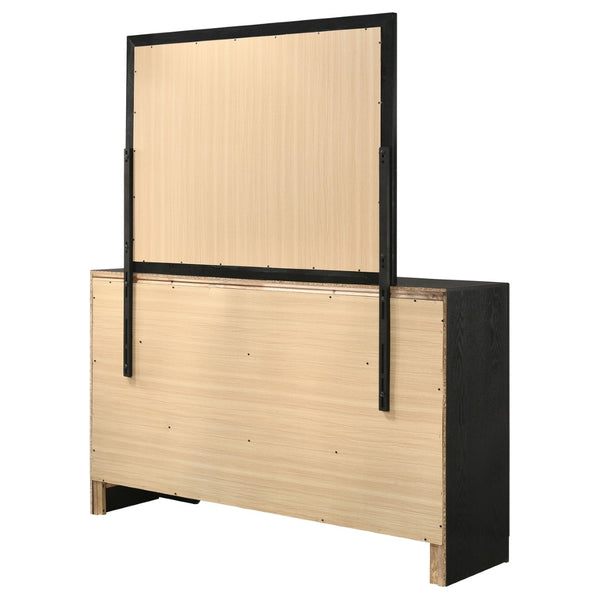 English Elm Annie Black Glam Dresser with Mirror Crystal Pulls and Jewelry Storage Bedroom Set B062S01761