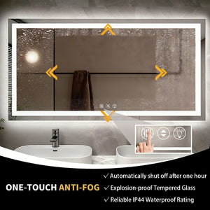 English Elm 77" Led Vanity Mirror with Dual Zone Lighting Anti-fog Dimmable Bathroom Wall Mount W1920P493147