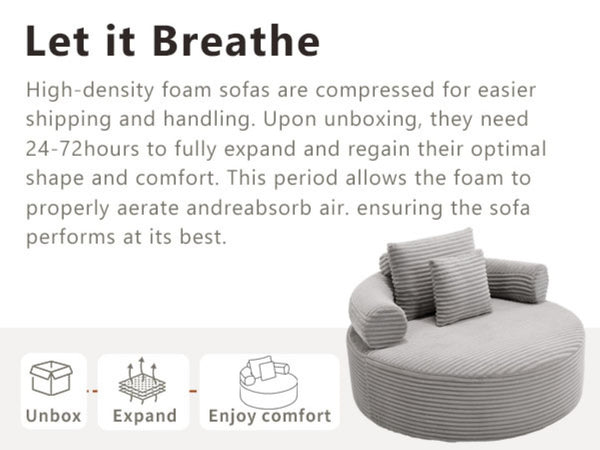 English Elm Round Cloud Sectional Sofa Bed with Memory Foam Cushions for Modern Living Spaces W3224P444277