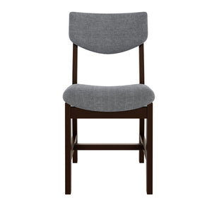 English Elm Rustic Farmhouse Five Piece Dining Set Rubberwood Legs Upholstered Chairs for Kitchen Espresso N752S000089P