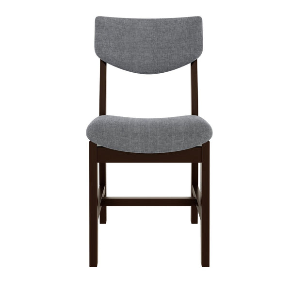 English Elm Rustic Farmhouse Five Piece Dining Set Rubberwood Legs Upholstered Chairs for Kitchen Espresso N752S000089P