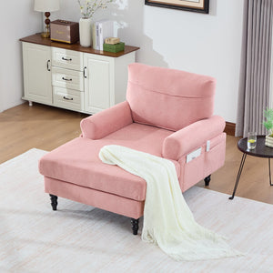 English Elm Modern Chenille Recliner Chaise Lounge Sofa Chair with High-Resilience Foam, Wide Seat, 550lb Capacity Pink W395P371343