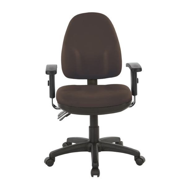 OSP Home Furnishings Dual Function Office Chair with Lumbar Support Foam Seat and Adjustable Arms for Desk Work 36427-R102