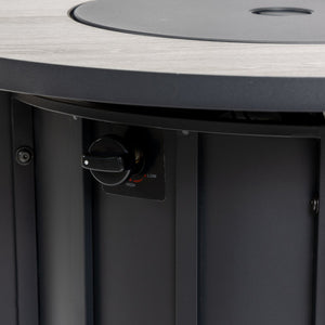 English Elm 30" 30inch Propane Fire Pit Table 50,000 BTU Steel Frame Wood Grain Ceramic Top Outdoor Patio W853P301524