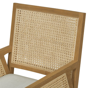 English Elm Natural Rattan Woven Armchair Set Rubberwood Farmhouse Coastal Dining Seating Pair Beige,Natural N776P385750N