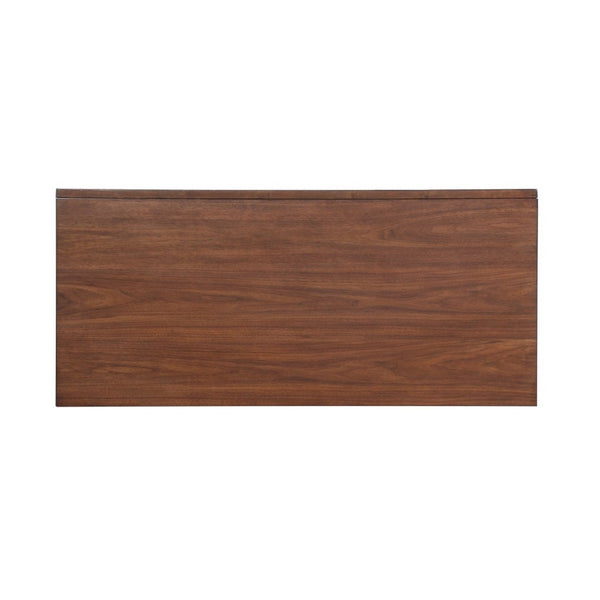 English Elm 3 Drawer Walnut Writing Desk with Splayed Legs for Mid-century Home Office Style B056P416789