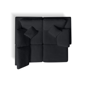 English Elm 110" Cloud Sectional Sofa Modular L-Shape with Ottoman, Chenille Fabric, Deep Seats, 7 Pillows Included Black W1359S00015