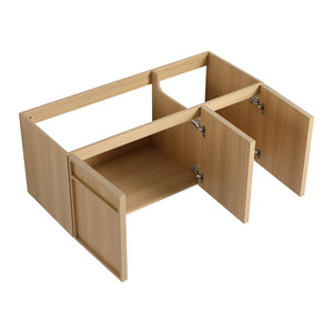 English Elm 48" 54.3" Wall-Mounted Bathroom Vanity with Resin Sink, Original Oak Finish, 3 Soft-Closing Doors, Plywood Construction W1972P315216