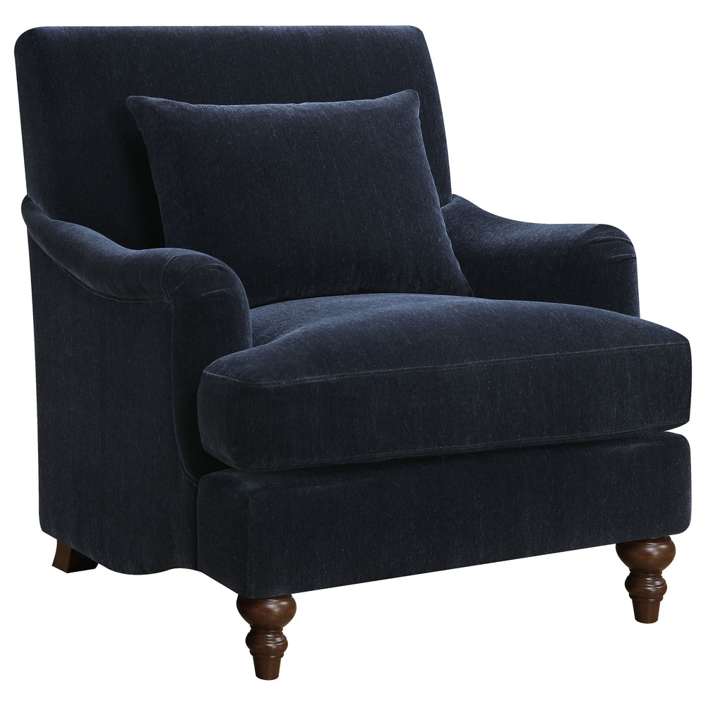 English Elm Kaley Luxe Midnight Blue Accent Chair with Plush Upholstery and Accent Pillow for Elegant Comfort B062P340744