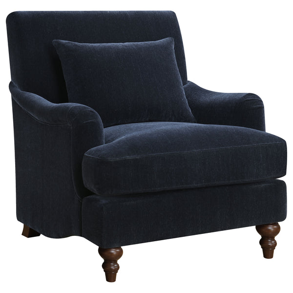 English Elm Kaley Luxe Midnight Blue Accent Chair with Plush Upholstery and Accent Pillow for Elegant Comfort B062P340744