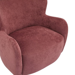 English Elm Christopher Knight Home® - Lucia Velvet Wingback Armchair with Pocket Spring Cushion, Mid-Century Birch Legs, Luxe Comfort Red,Teak 31.5 L x 30.75 W x 30.5 H N776P205426R