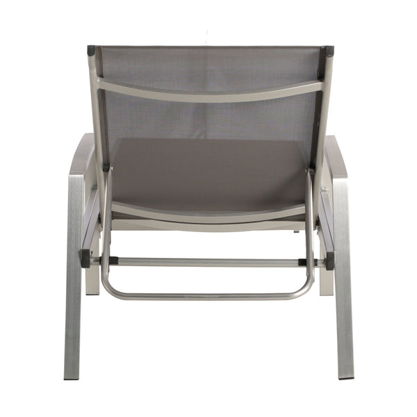 English Elm Christopher Knight Home® - OXTON Chaise Lounge with Breathable Nylon Mesh, Ergonomic Recline and Sleek Low-Profile Design for Comfort Grey 62753.00MP2