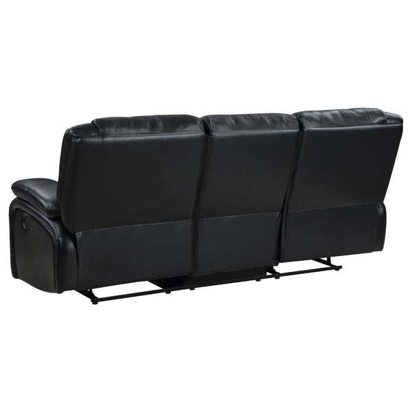 English Elm Elodie Motion Reclining Sofa In Black Faux Leather – Modern Comfort With Dual Recliners & Chic Design B062P354074
