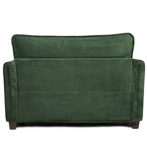 English Elm 2-in-1 Corduroy Loveseat Sleeper with Storage Converts for Living Room or Studio Dark Green W2715P409863