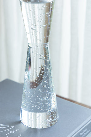 English Elm D3.1x10.4" Contemporary Bubble Glass Candle Holder for Dining Table — Elegant Multipurpose Centerpiece, Clear Lampscape Ambiance W2078P390740