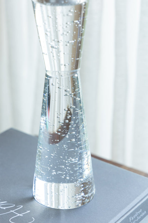 English Elm D3.1x10.4" Contemporary Bubble Glass Candle Holder for Dining Table — Elegant Multipurpose Centerpiece, Clear Lampscape Ambiance W2078P390740