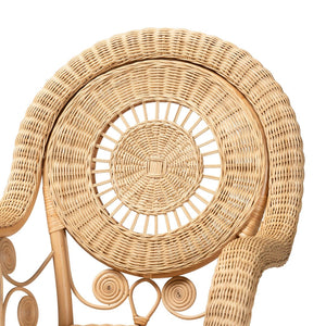 English Elm Modern Natural Rattan Accent Chair Woven Circular Back Bohemian Living Room Seat B2750P467675