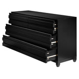 6-Drawer Solid Wood Contemporary Dresser Black BR6DPRIDRBL-T Walker Edison