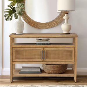 Martha Stewart Naomi Transitional 2 Door Storage Console Table MT120-1201 Honey