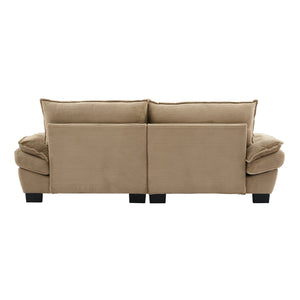 English Elm Corduroy Modern Sofa Sleeper Loveseat with Double-Layer Cushions, Two Pillows, Sturdy Frame 84" khaki W676P227338