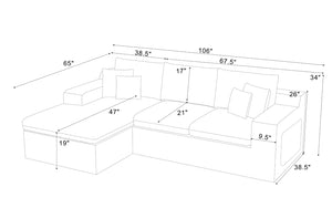 English Elm Coffee-bean Curved Sectional Sofa Sculptural Pod Cushions for Modern Living Rooms B2748S00063