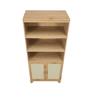 English Elm Sheridan 31" Bookcase Cabinet with 7 Shelves, Soft-Close Doors, Adjustable Shelves, Stylish Legs Natural B365P397893