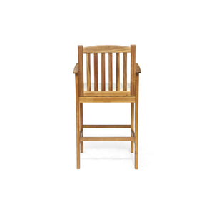 English Elm Christopher Knight Home® - CASA Acacia Outdoor Barstool Set of 2 with Water-Resistant Cushions, Rustic Slat Design, Durable Beige+Natural 63833.00