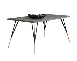 Sunpan MIDORI Dining Table - 59" Industrial-Modern Design with Unique Concrete Top & Metal Legs, Seats 6 101900