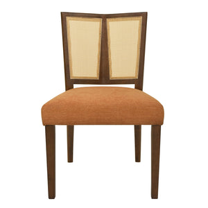 English Elm Christopher Knight Home® - Rattan Mid-Century Dining Chair Set of 2 with Woven Cane Back, Upholstered High-Density Seat Cushion Caramel,Walnut N771P254006W