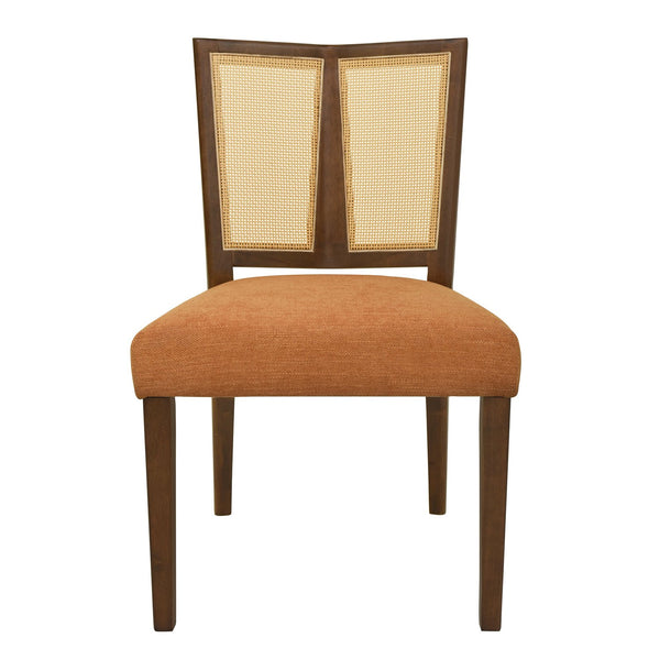 English Elm Christopher Knight Home® - Rattan Mid-Century Dining Chair Set of 2 with Woven Cane Back, Upholstered High-Density Seat Cushion Caramel,Walnut N771P254006W